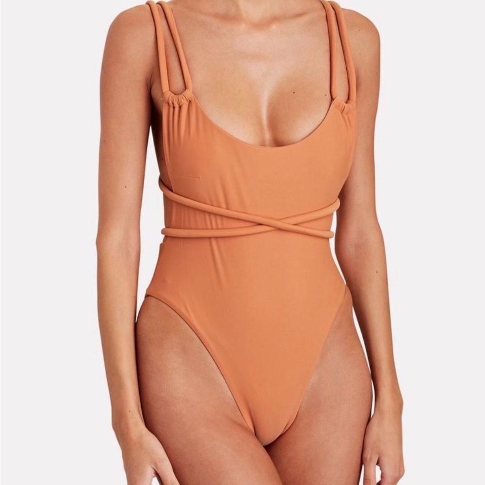 Andrea Iyamah Orange Lima One Piece Swimsuit